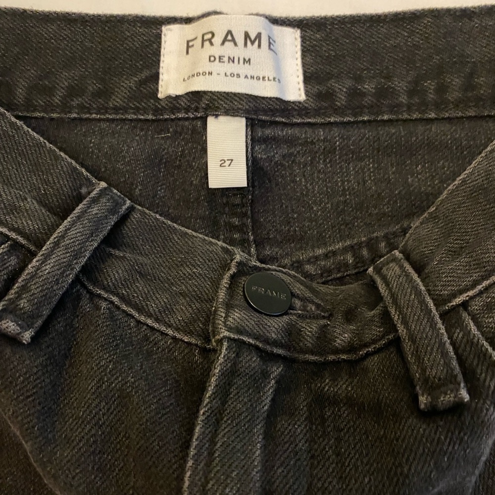 FRAME DENIM Black Dryden Studded Motif Denim Mini Skirt SZ 27 (S) - Picture 3 of 8